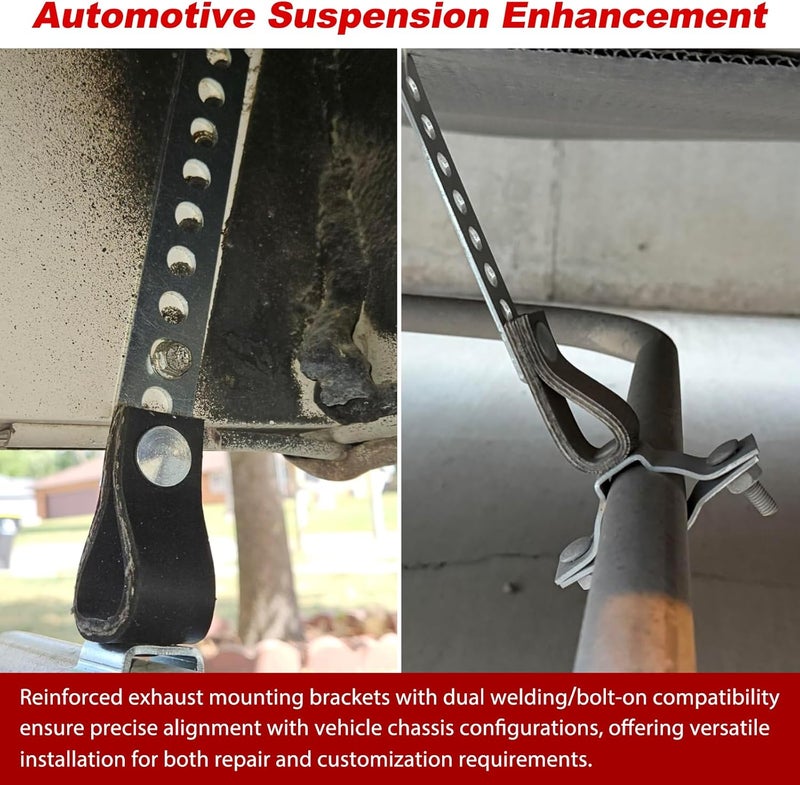 joytrace 2-Pack RV Generator Muffler Hanger - 8-Hole Carbon Steel Exhaust Bracket with Flexible Swivel, Compatible with Onan Cummins 1.5"-2.5" Tailpipes (Silver) - Image 2